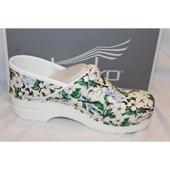 NIB Dansko Women's Professional Leather Wood Heel Clog White Blossom EU 40 - Picture 4 of 6